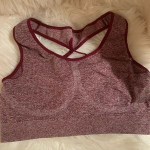 Maroon racerback sports bra